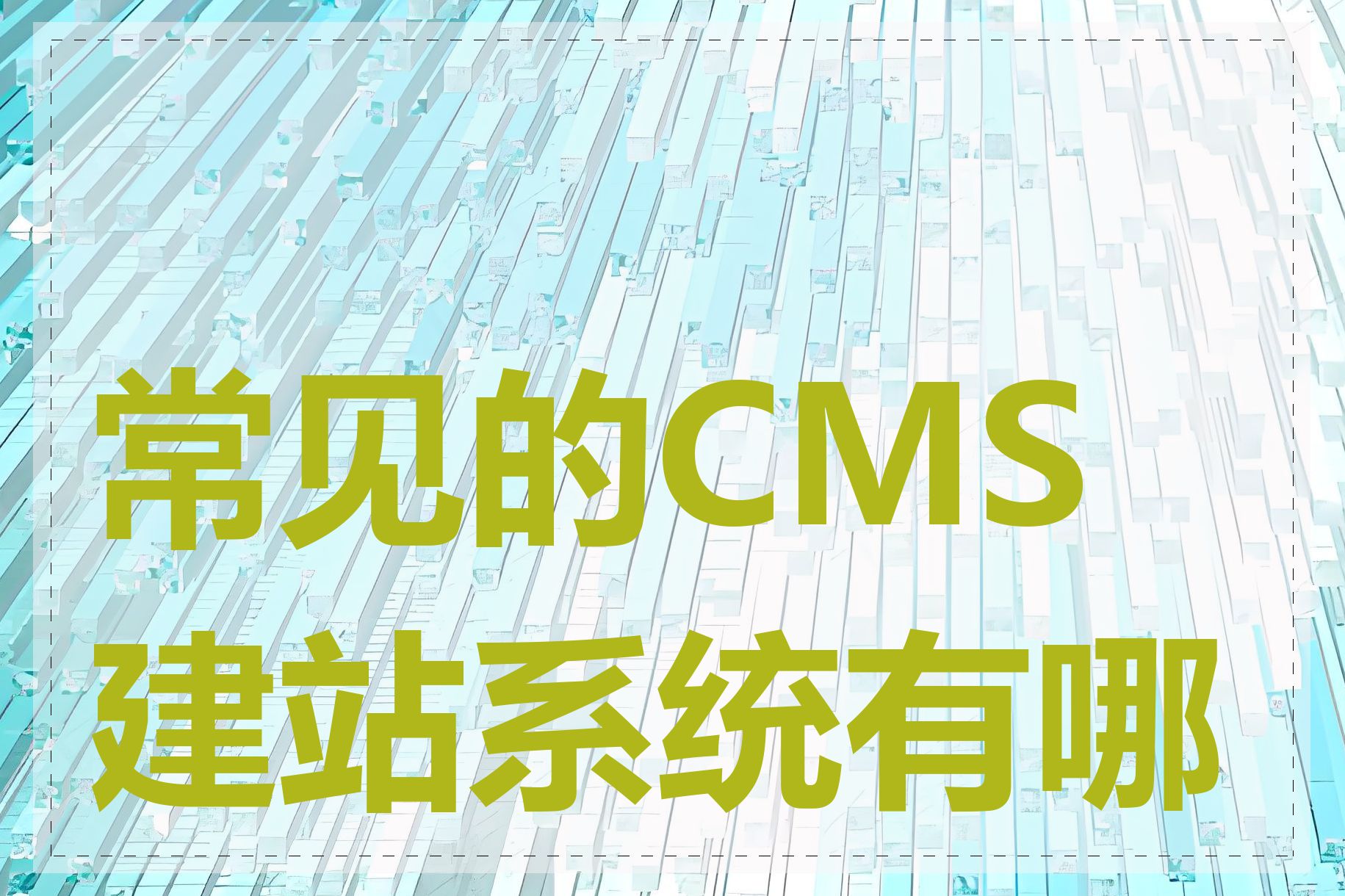 常见的CMS建站系统有哪些