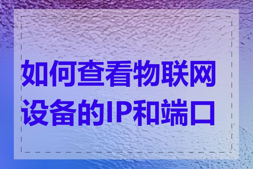 如何查看物联网设备的IP和端口号