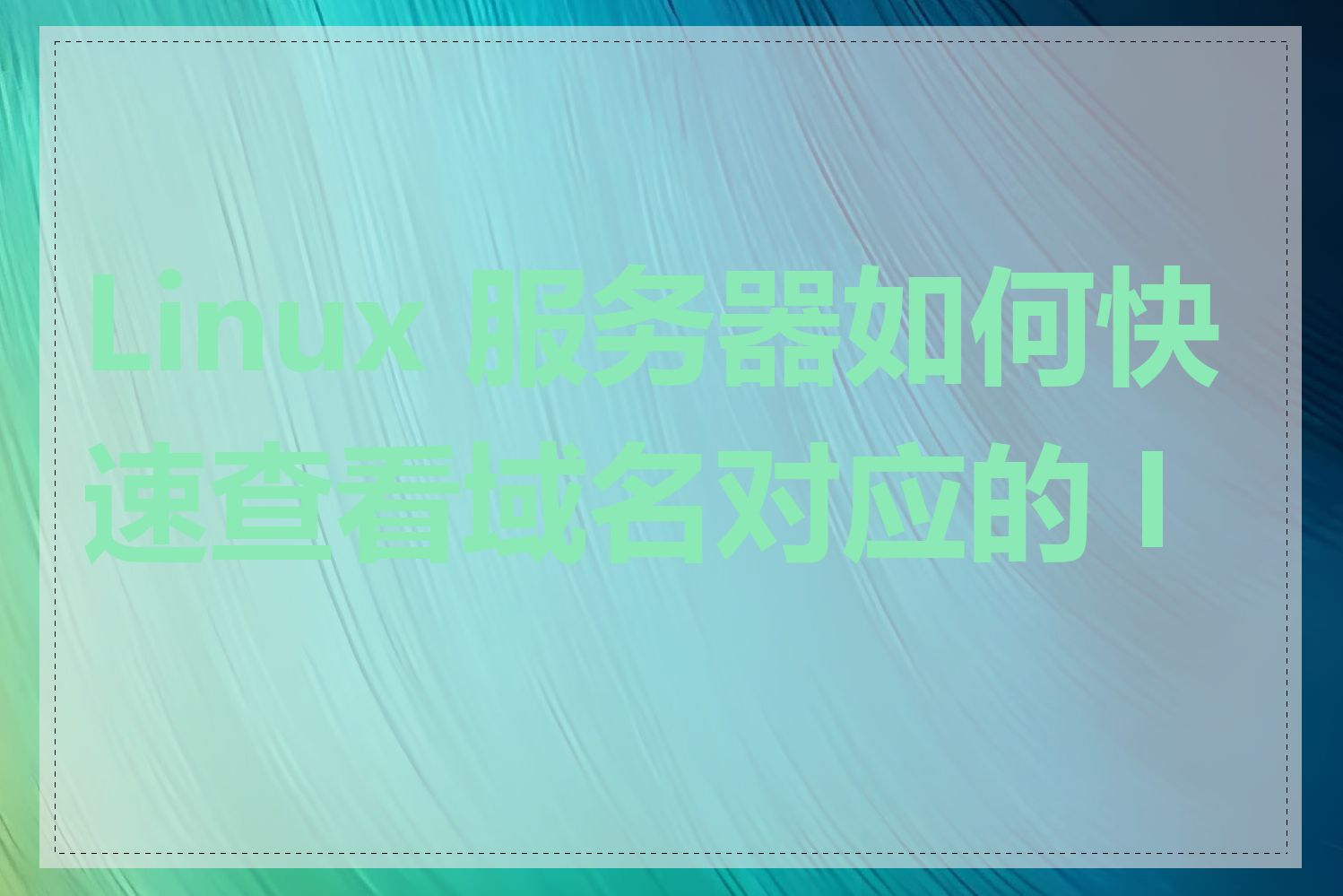 Linux 服务器如何快速查看域名对应的 IP