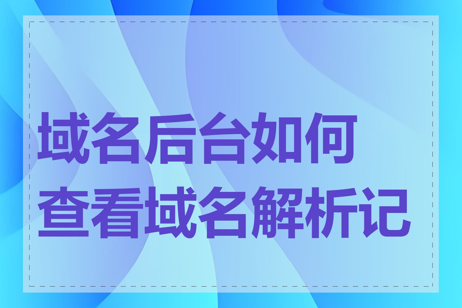 域名后台如何查看域名解析记录