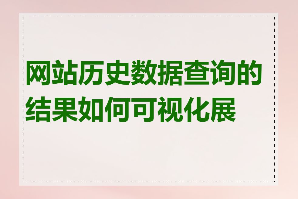 网站历史数据查询的结果如何可视化展示