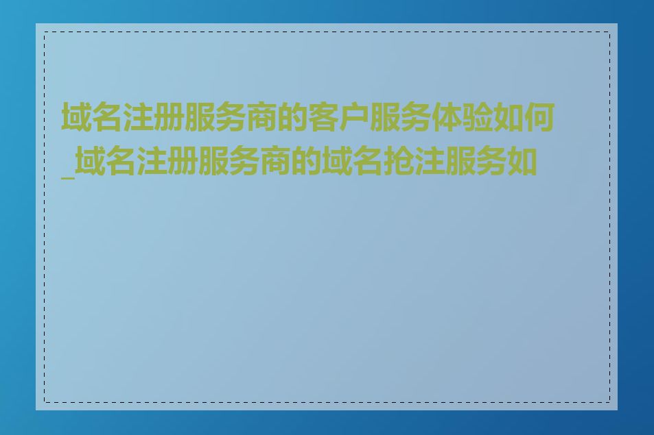 域名注册服务商的客户服务体验如何_域名注册服务商的域名抢注服务如何