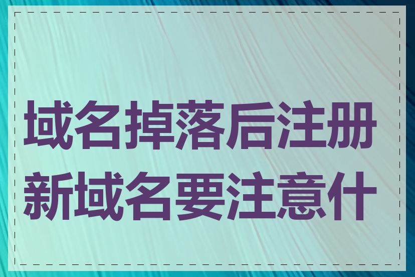 域名掉落后注册新域名要注意什么