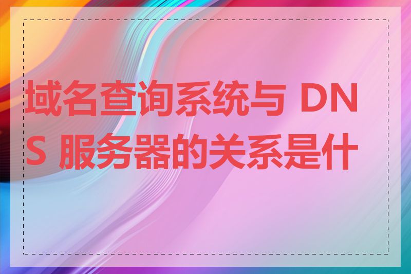 域名查询系统与 DNS 服务器的关系是什么