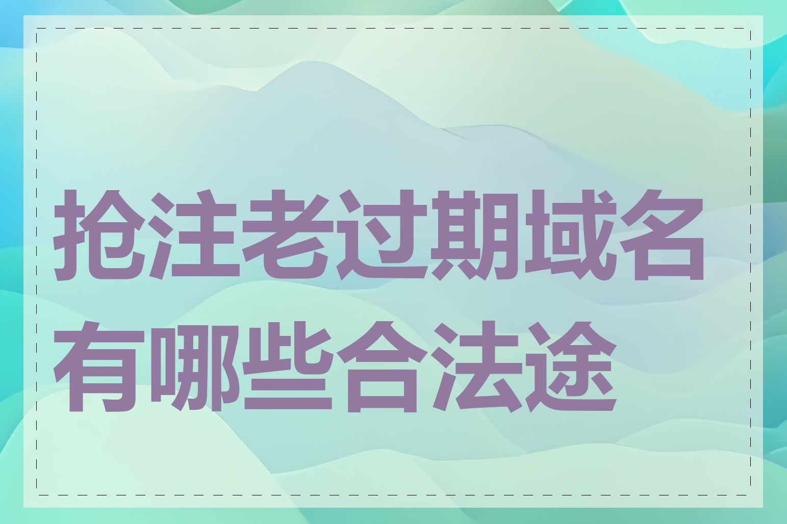 抢注老过期域名有哪些合法途径