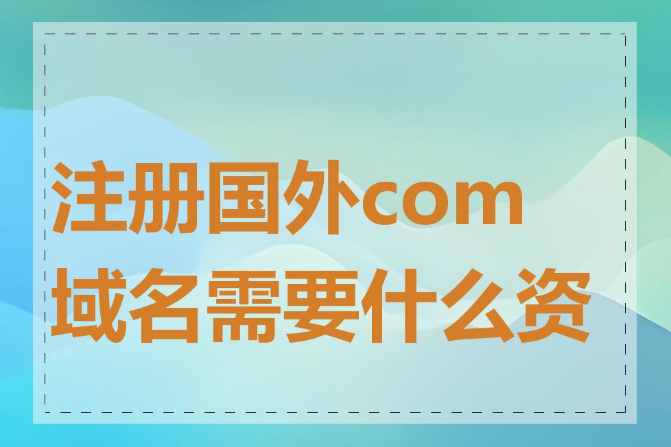 注册国外com域名需要什么资料