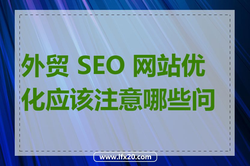 外贸 SEO 网站优化应该注意哪些问题