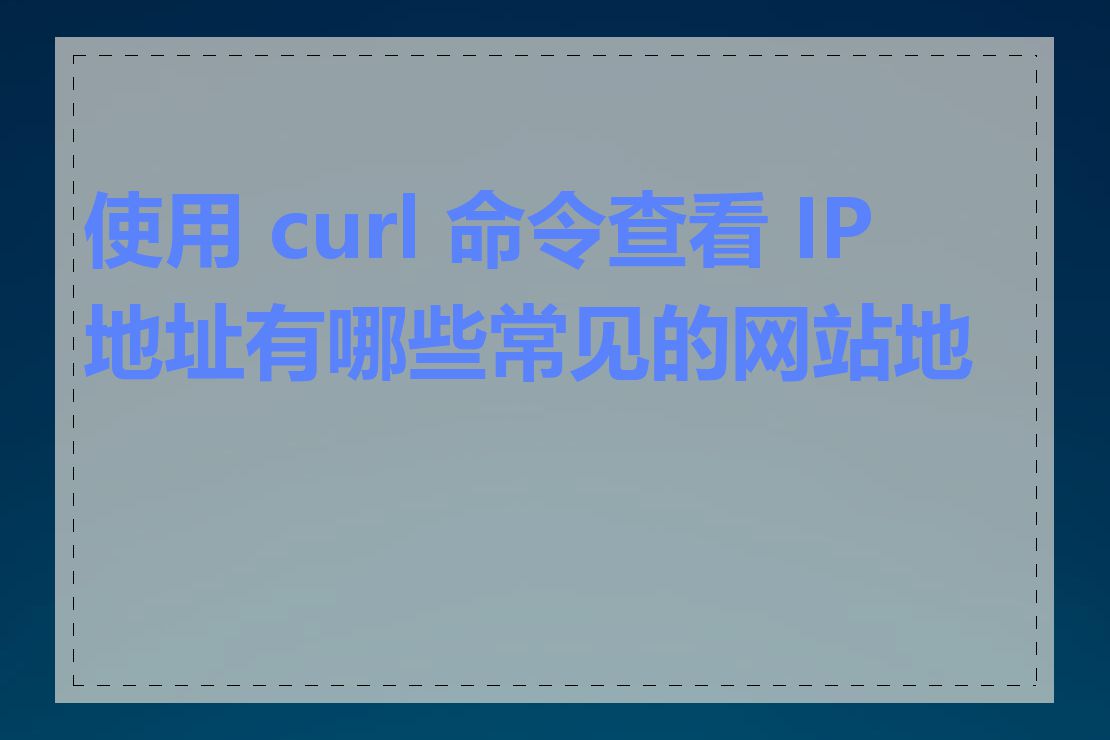 使用 curl 命令查看 IP 地址有哪些常见的网站地址