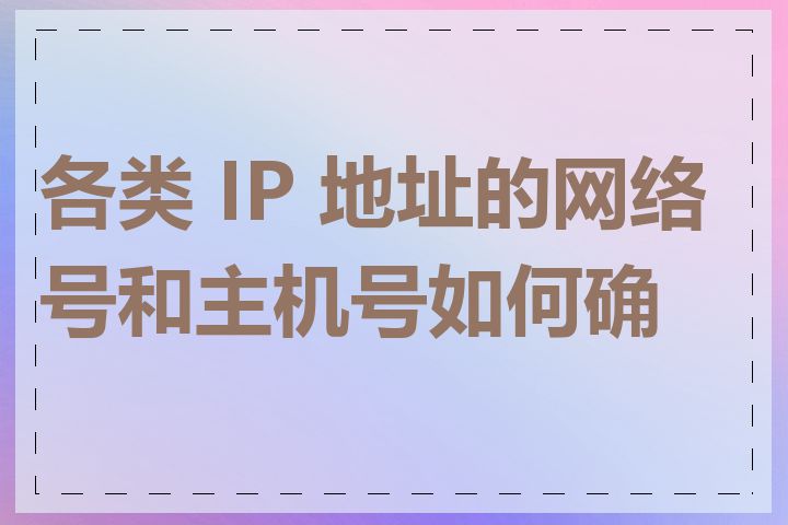 各类 IP 地址的网络号和主机号如何确定