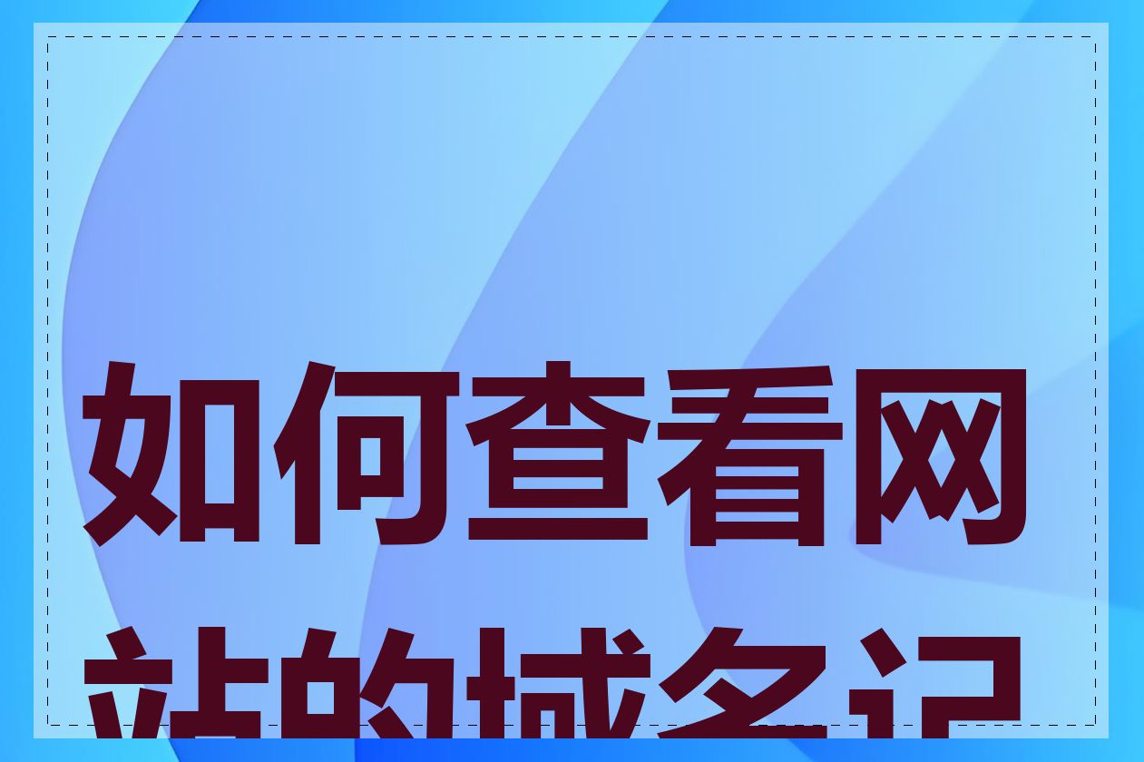 如何查看网站的域名记录