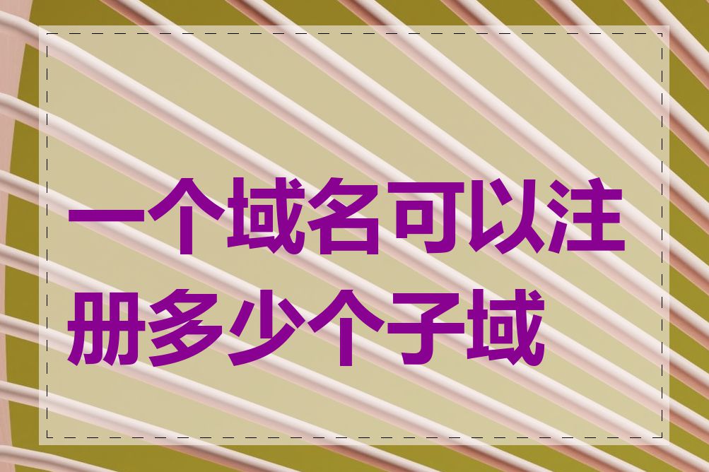 一个域名可以注册多少个子域名