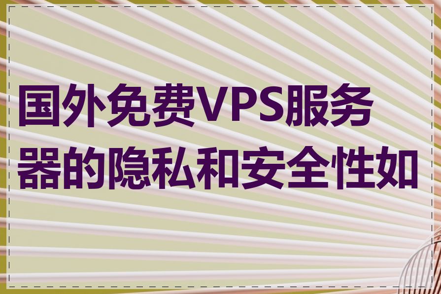 国外免费VPS服务器的隐私和安全性如何