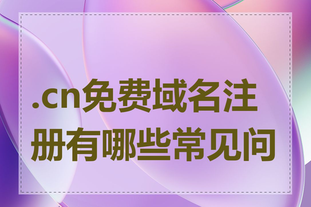 .cn免费域名注册有哪些常见问题