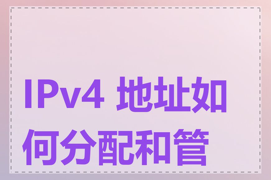 IPv4 地址如何分配和管理