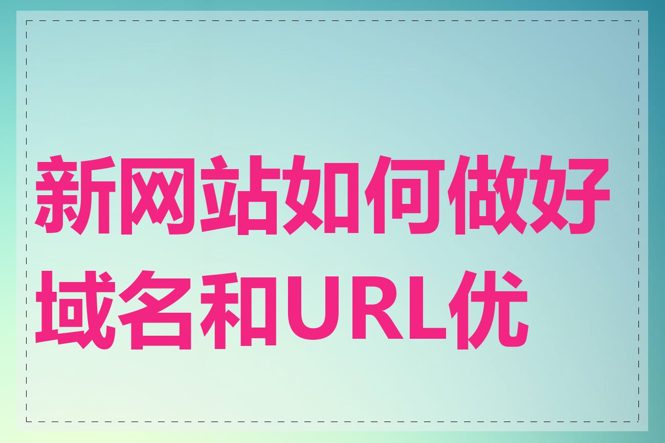 新网站如何做好域名和URL优化