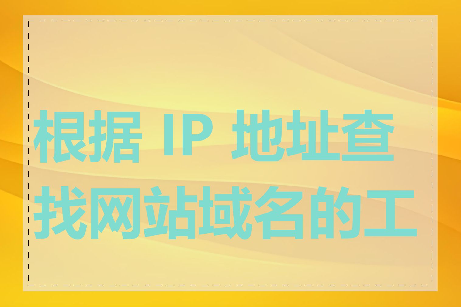 根据 IP 地址查找网站域名的工具