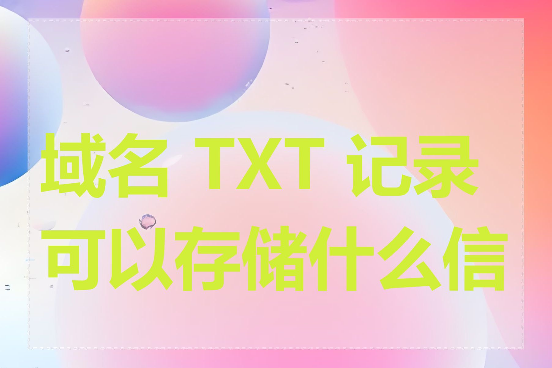 域名 TXT 记录可以存储什么信息