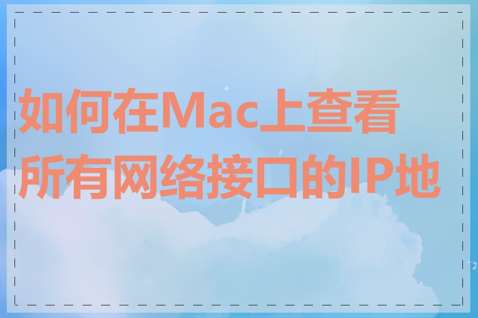 如何在Mac上查看所有网络接口的IP地址