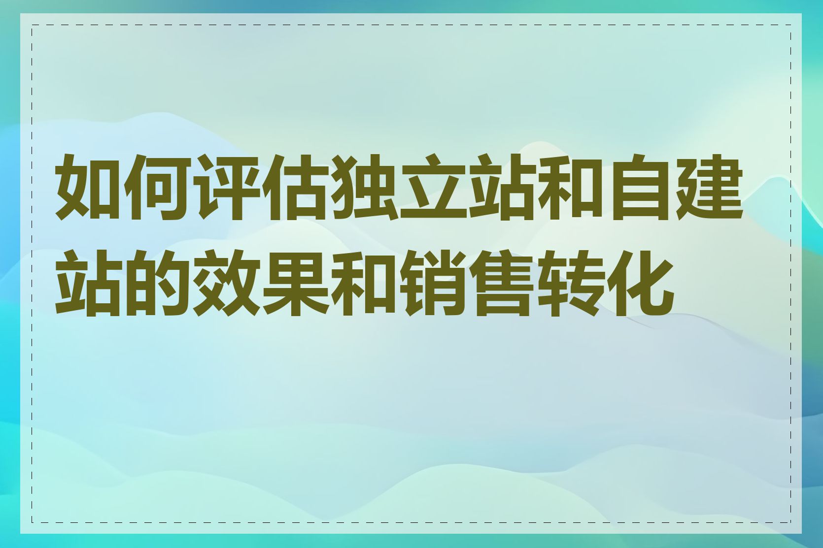 如何评估独立站和自建站的效果和销售转化率