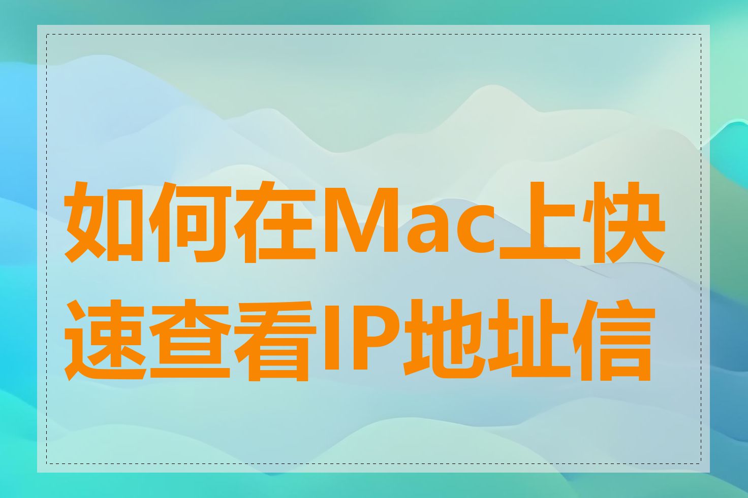 如何在Mac上快速查看IP地址信息