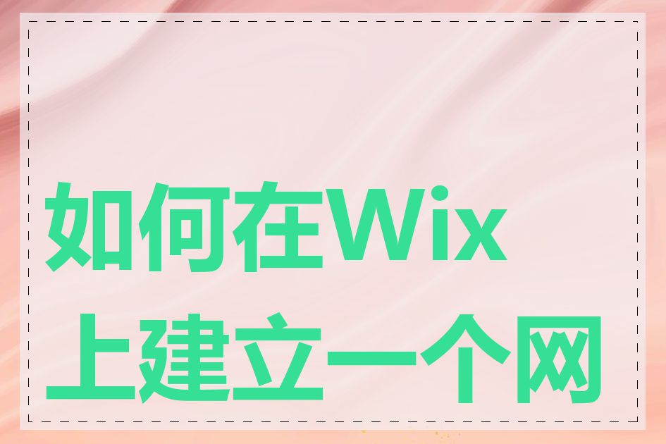 如何在Wix上建立一个网站