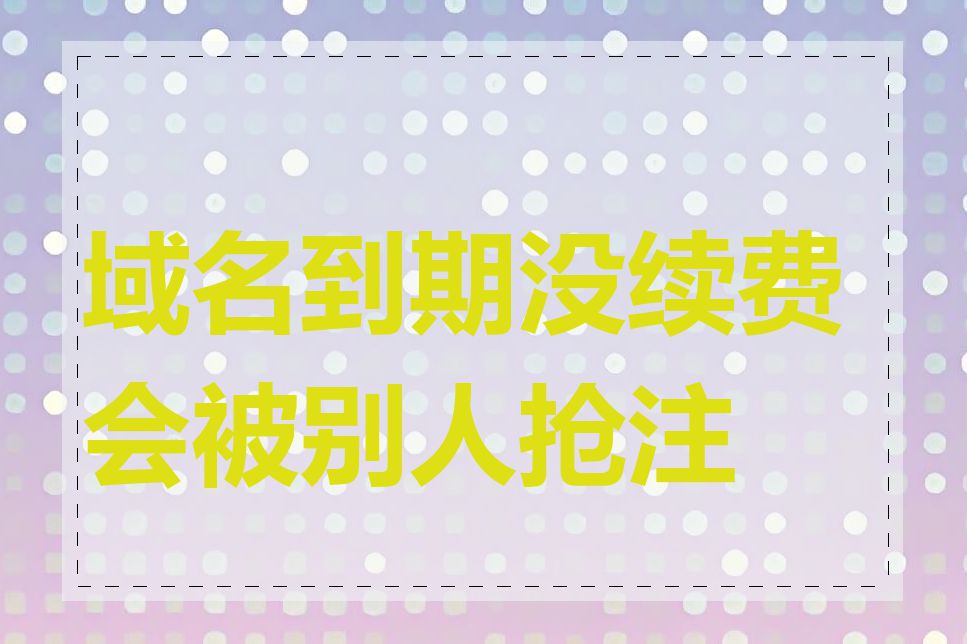 域名到期没续费会被别人抢注吗