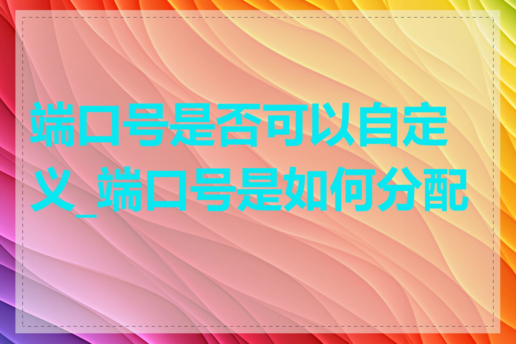 端口号是否可以自定义_端口号是如何分配的