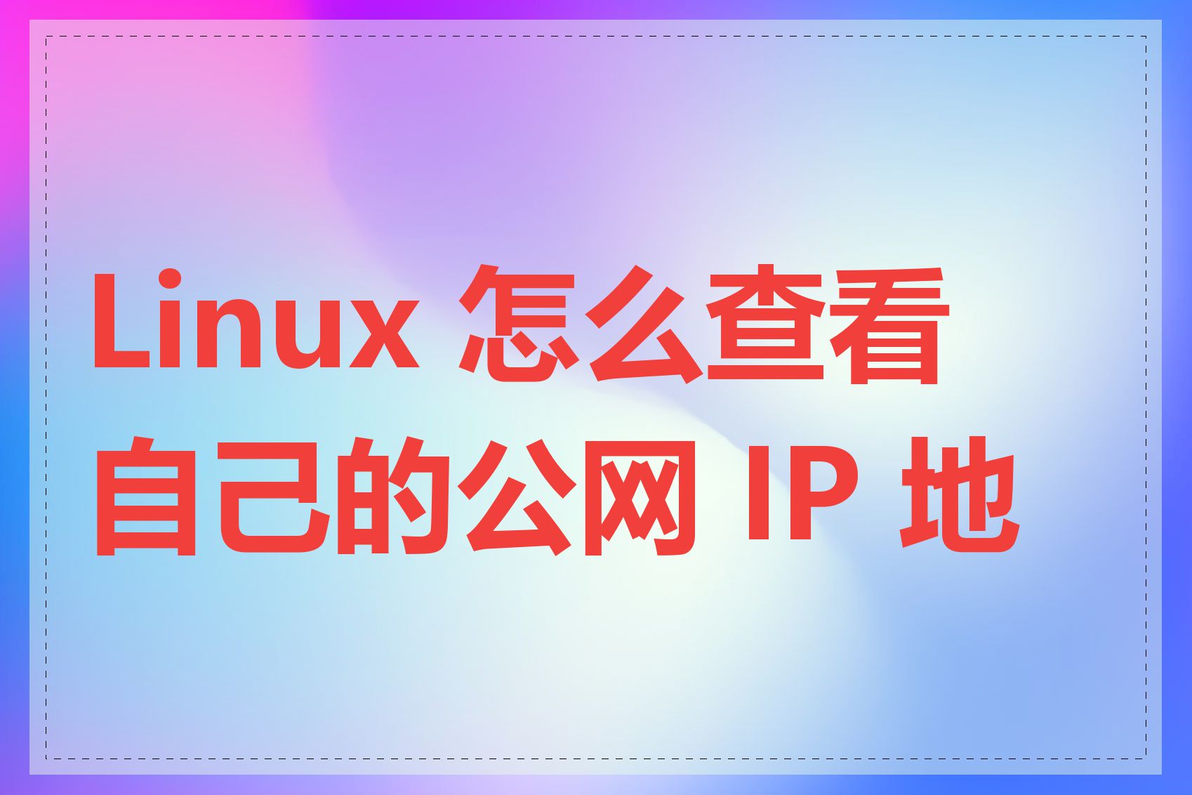 Linux 怎么查看自己的公网 IP 地址