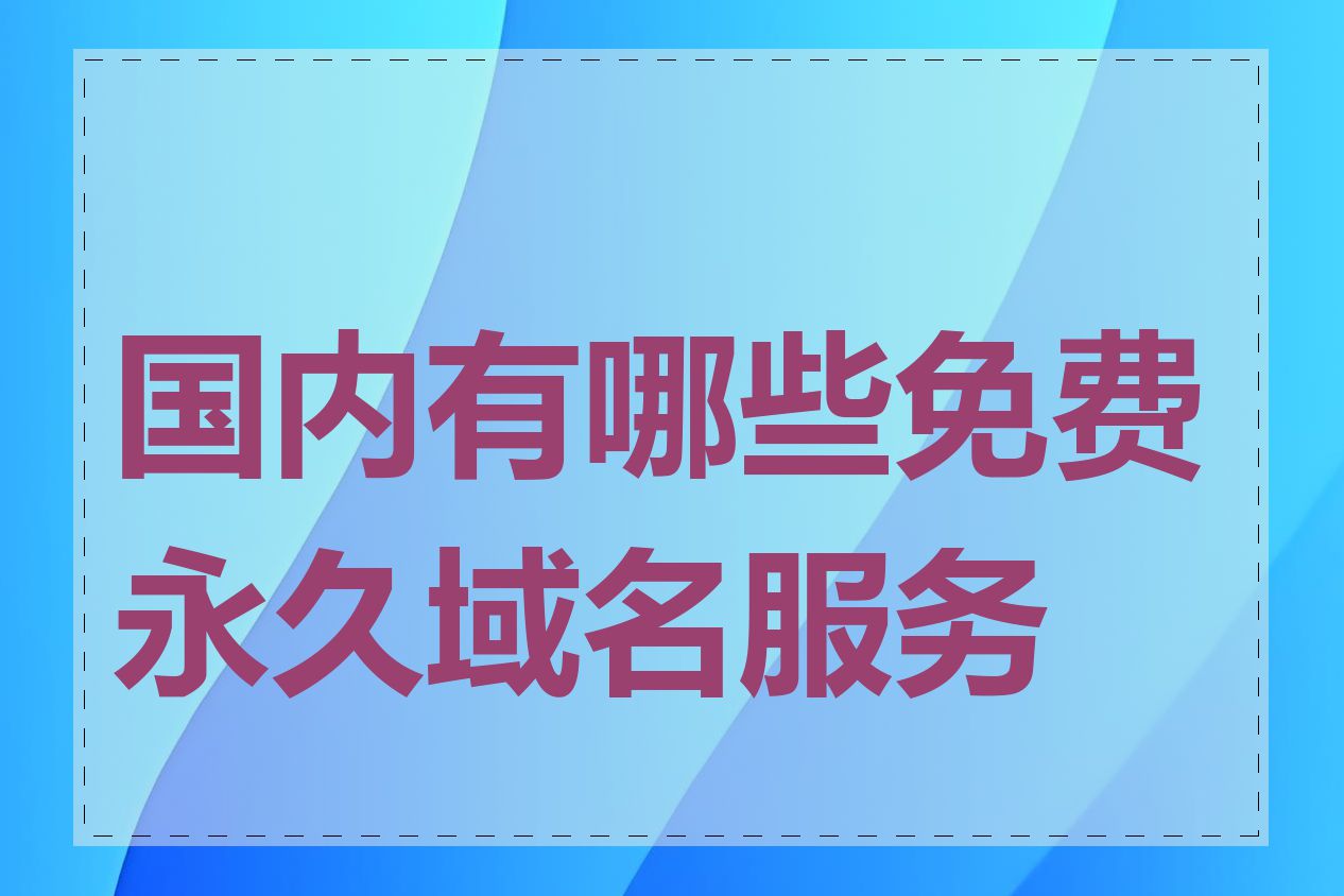 国内有哪些免费永久域名服务商