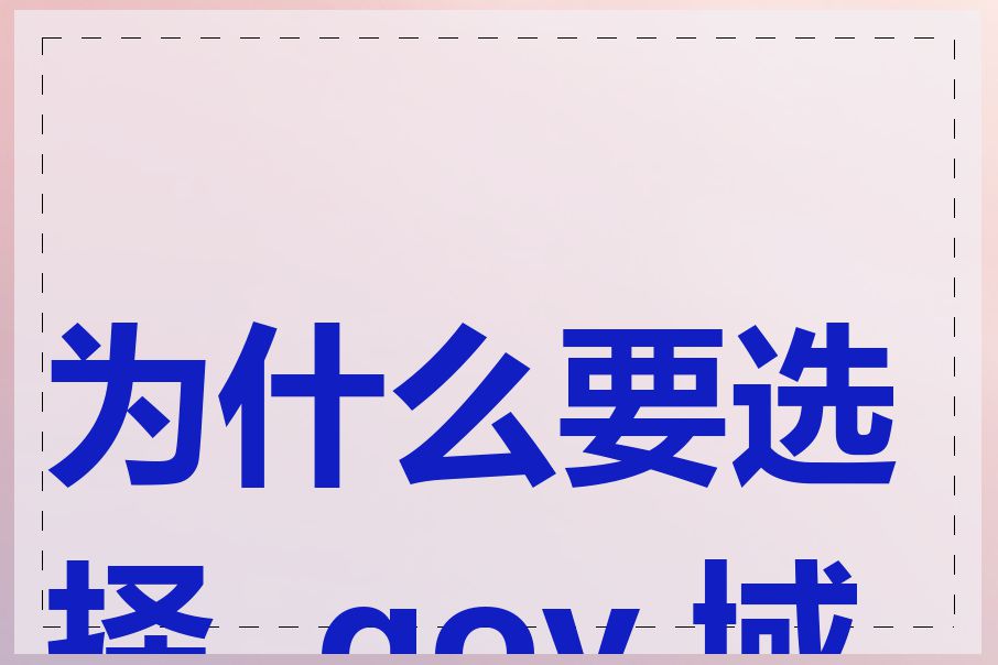 为什么要选择 .gov 域名