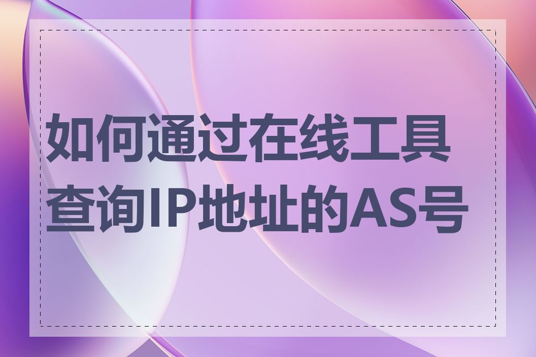 如何通过在线工具查询IP地址的AS号码