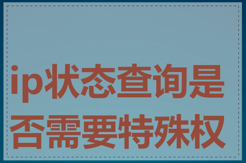 ip状态查询是否需要特殊权限