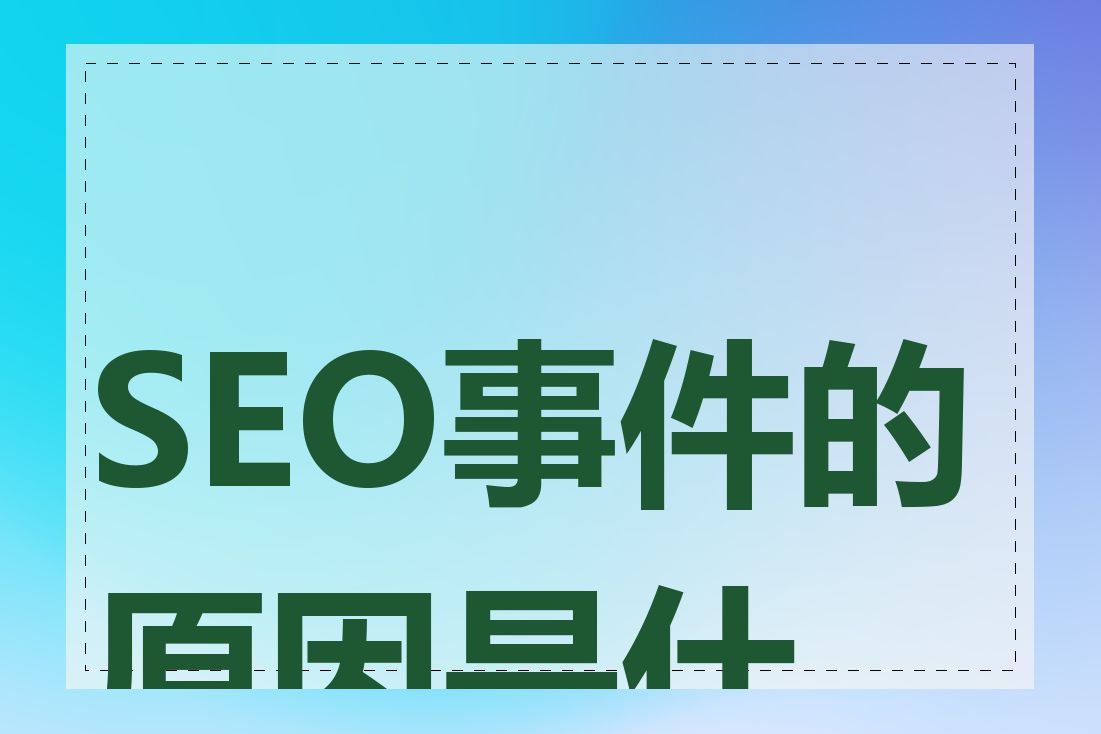 SEO事件的原因是什么