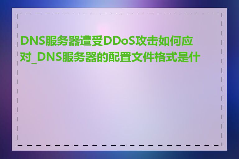 DNS服务器遭受DDoS攻击如何应对_DNS服务器的配置文件格式是什么