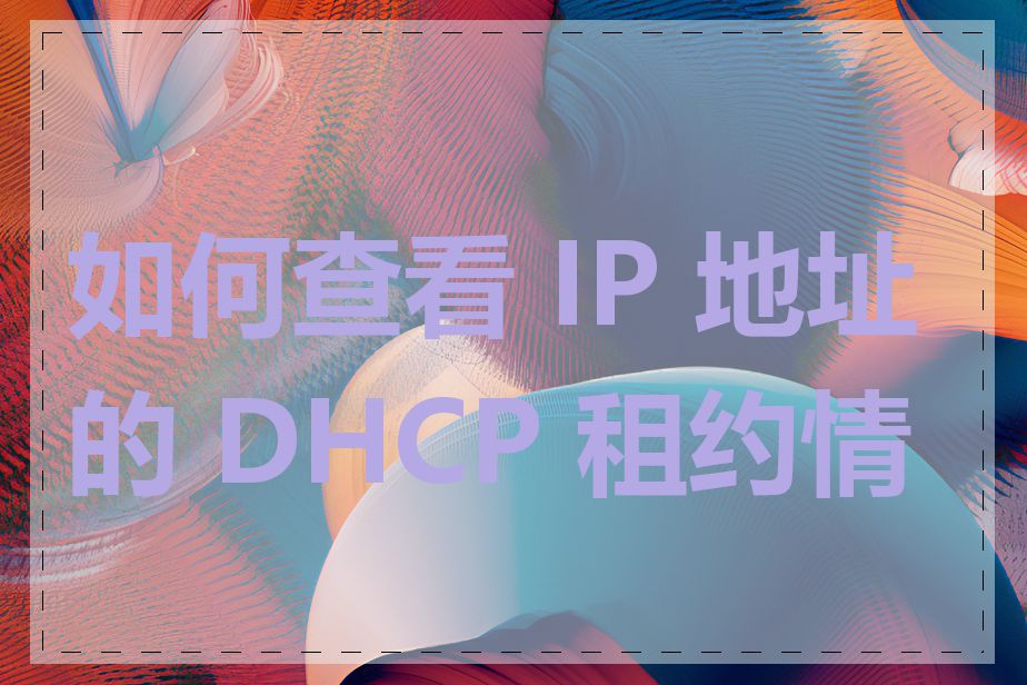 如何查看 IP 地址的 DHCP 租约情况