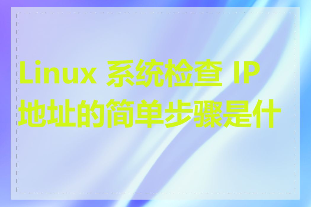 Linux 系统检查 IP 地址的简单步骤是什么