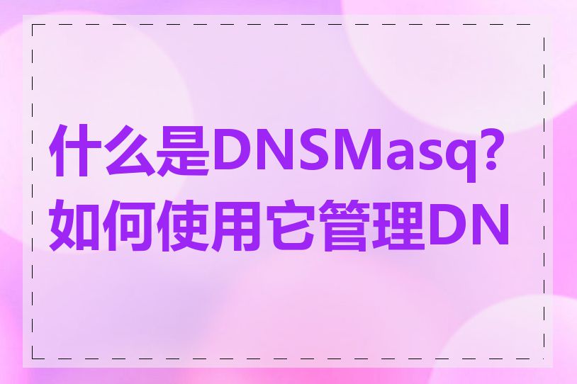 什么是DNSMasq?如何使用它管理DNS