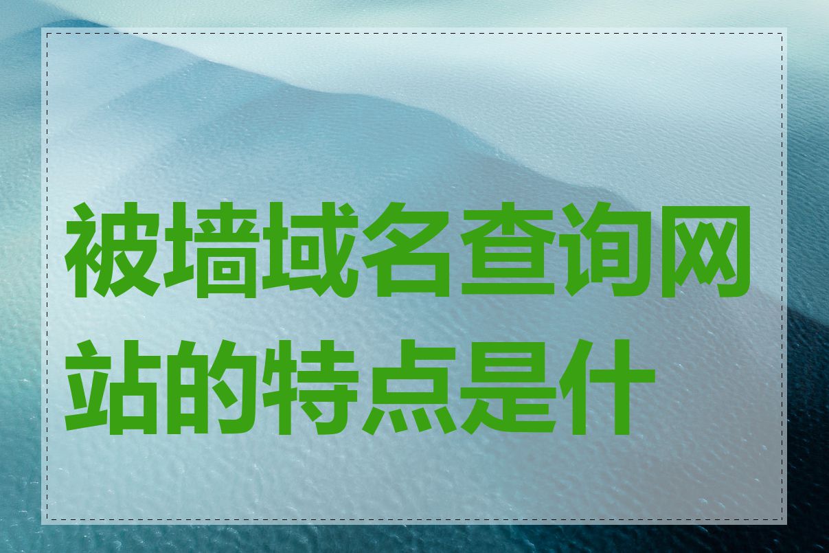 被墙域名查询网站的特点是什么