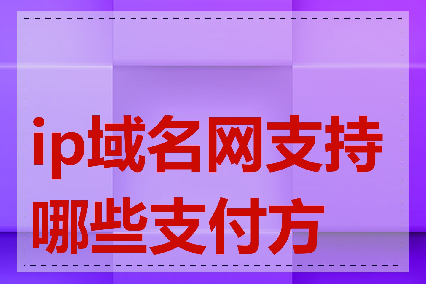 ip域名网支持哪些支付方式