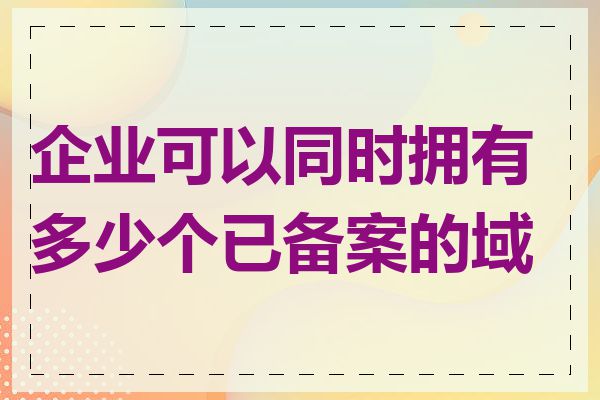 企业可以同时拥有多少个已备案的域名