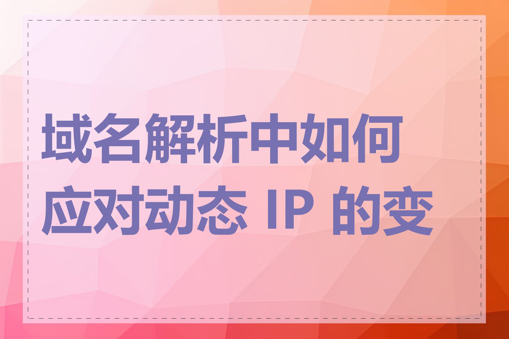 域名解析中如何应对动态 IP 的变化