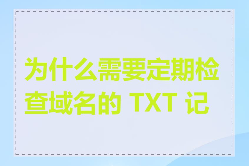 为什么需要定期检查域名的 TXT 记录