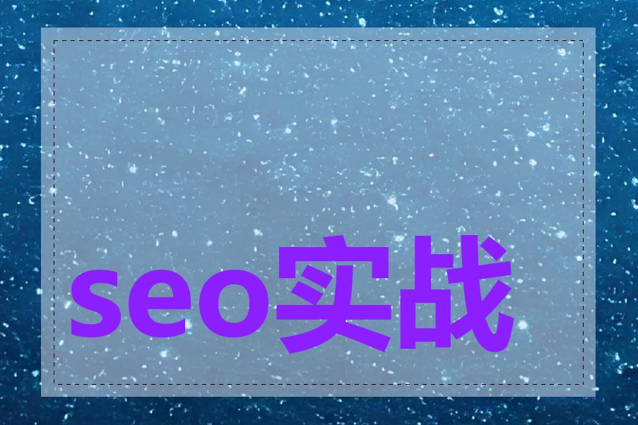 seo实战技术有哪些