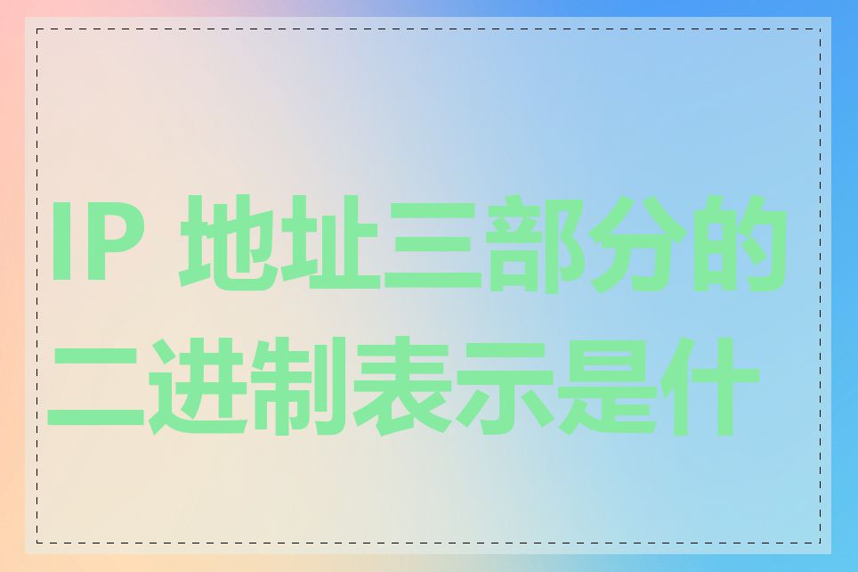 IP 地址三部分的二进制表示是什么