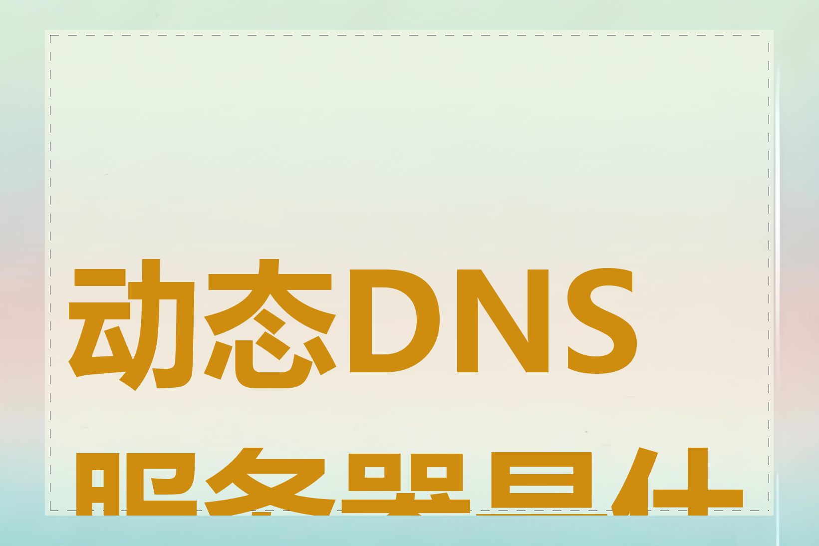 动态DNS服务器是什么