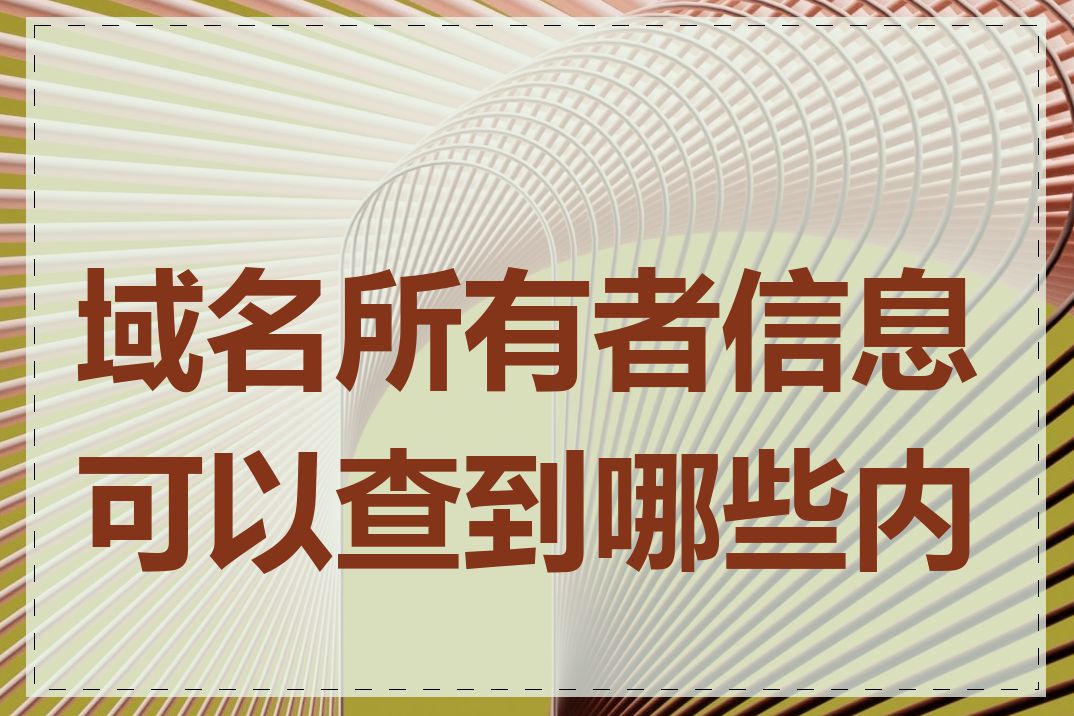 域名所有者信息可以查到哪些内容