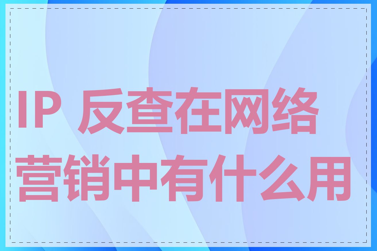 IP 反查在网络营销中有什么用途