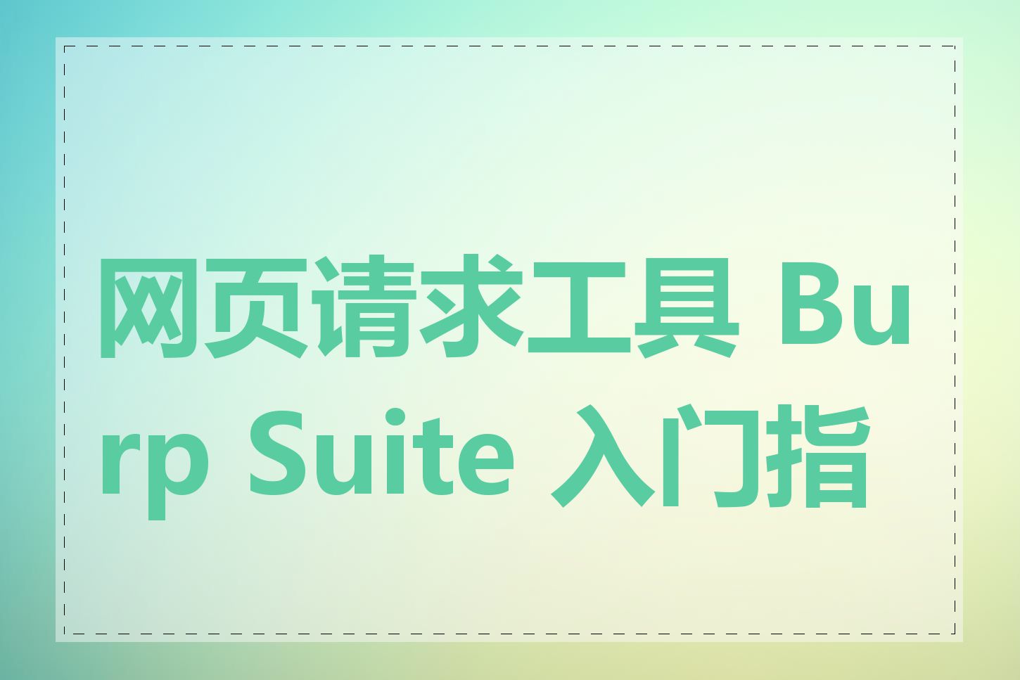 网页请求工具 Burp Suite 入门指南