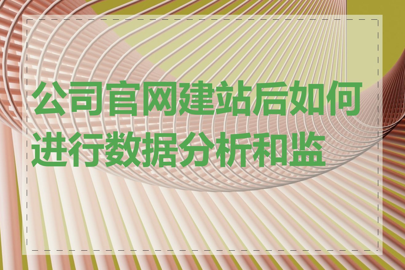 公司官网建站后如何进行数据分析和监控