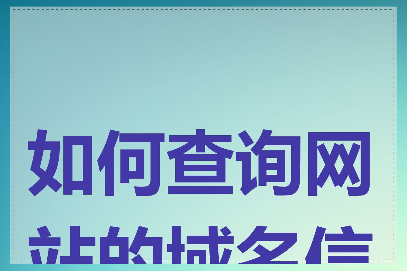 如何查询网站的域名信息